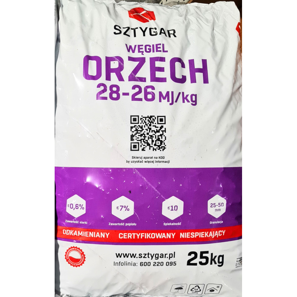WĘGIEL ORZECH SZTYGAR 25KG
