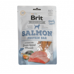 BRIT JERKY SNACK SALMON PROTEIN BAR Baton z łososia 80 g