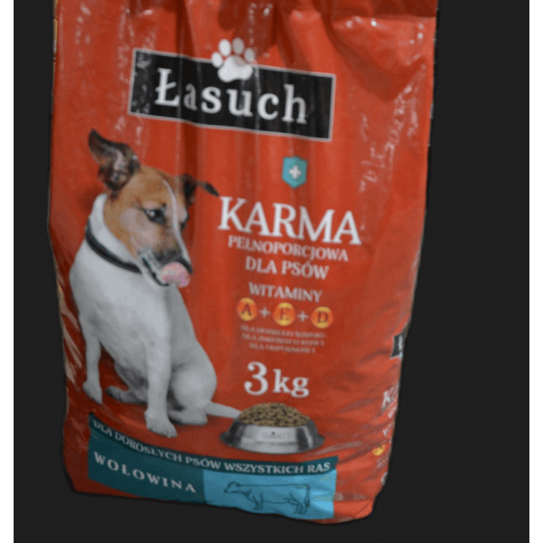 Karma dla psa Łasuch 3kg wołowina