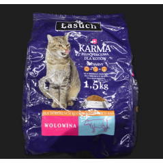 Karma dla kotów ŁASUCH 1,5 kg wołowina