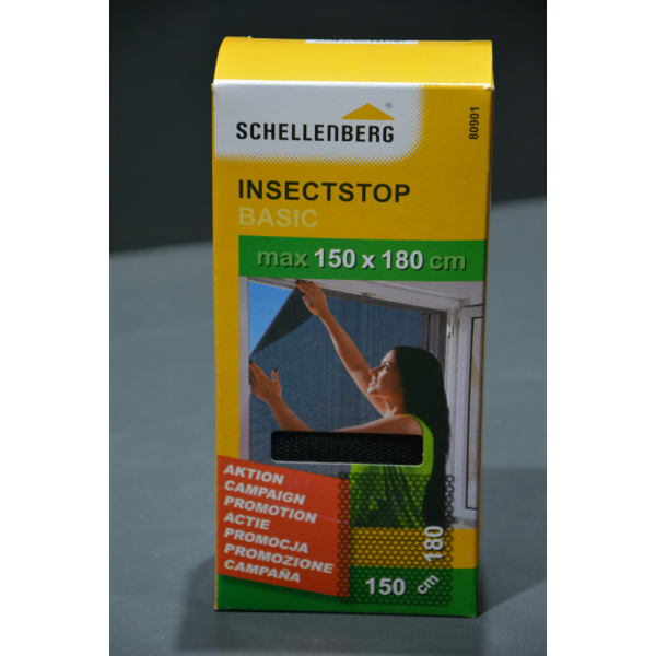 Moskitiera do okien Schellenberg Insectstop BASIC CZARNA 150x180cm