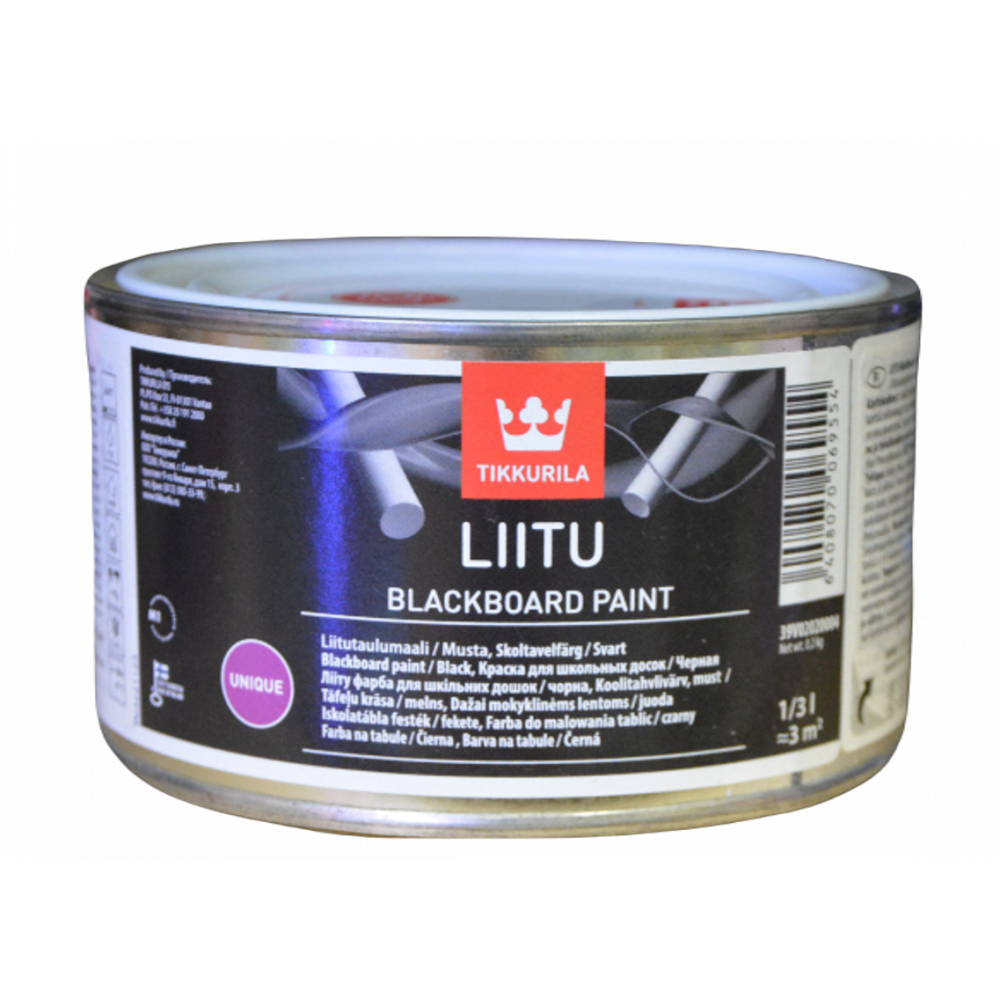 Farba tablicowa firmy Tikkurila Liitu Musta czarna 0,33 L