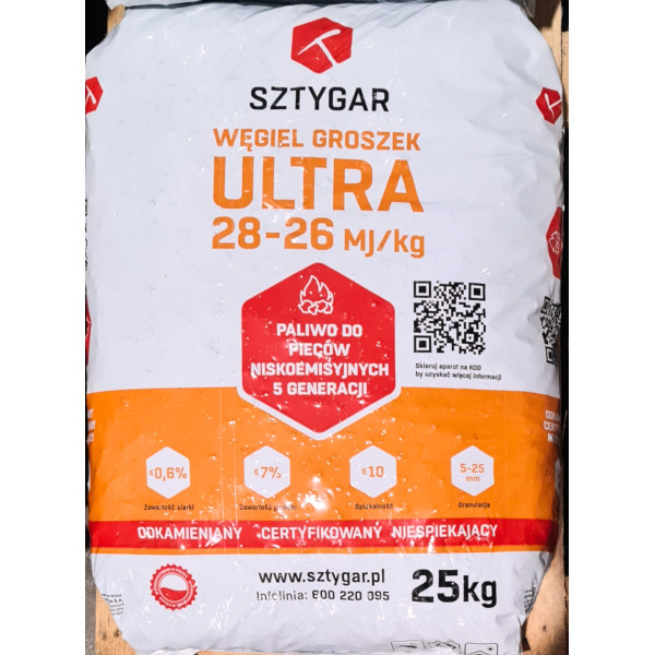 WĘGIEL EKOGROSZEK SZTYGAR ULTRA 25KG