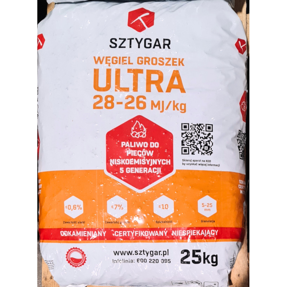 WĘGIEL EKOGROSZEK SZTYGAR ULTRA 25KG